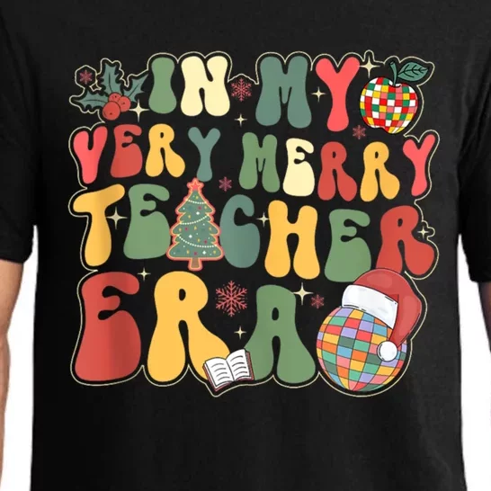 In My Very Merry Teacher Era Groovy Retro Teacher Christmas Meaningful Gift Pajama Set