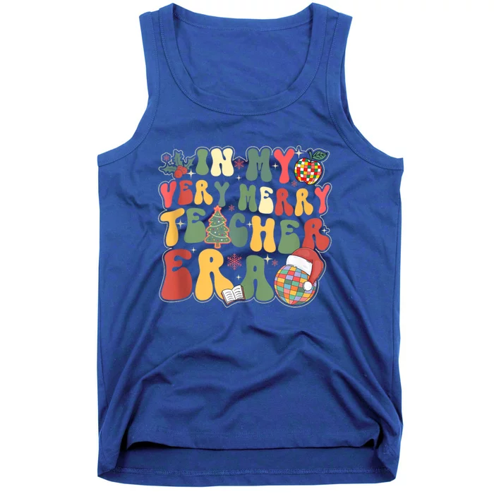 In My Very Merry Teacher Era Groovy Retro Teacher Christmas Meaningful Gift Tank Top