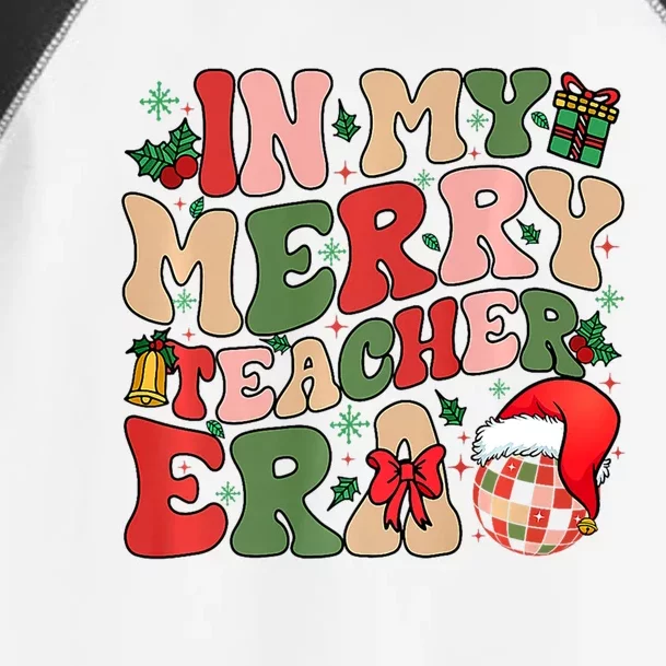 In My Very Merry Teacher Era Christmas Vibes Santa Xmas Gift Toddler Fine Jersey T-Shirt