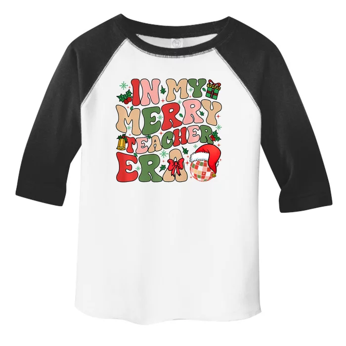 In My Very Merry Teacher Era Christmas Vibes Santa Xmas Gift Toddler Fine Jersey T-Shirt