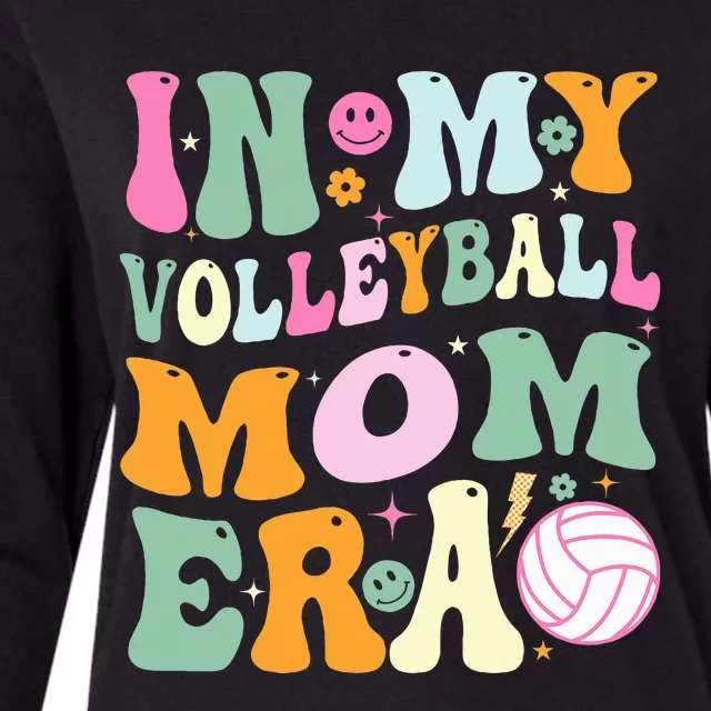 In My Volleyball Mom Era Funny Mama Mothers Day Groovy Womens Cotton Relaxed Long Sleeve T-Shirt