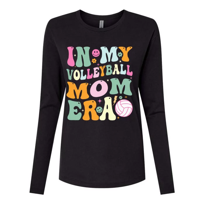 In My Volleyball Mom Era Funny Mama Mothers Day Groovy Womens Cotton Relaxed Long Sleeve T-Shirt