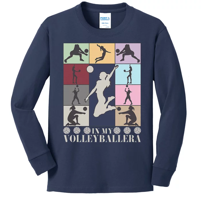 In My Volleyball Era Retro Vintage Volleyball Sport Game Day Kids Long Sleeve Shirt