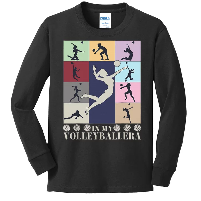 In My Volleyball Era Retro Vintage Volleyball Sport Game Day Kids Long Sleeve Shirt