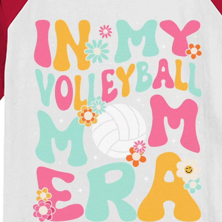 In My Volleyball Mom Era Game Day Cute Retro Volleyball Mama Kids Colorblock Raglan Jersey