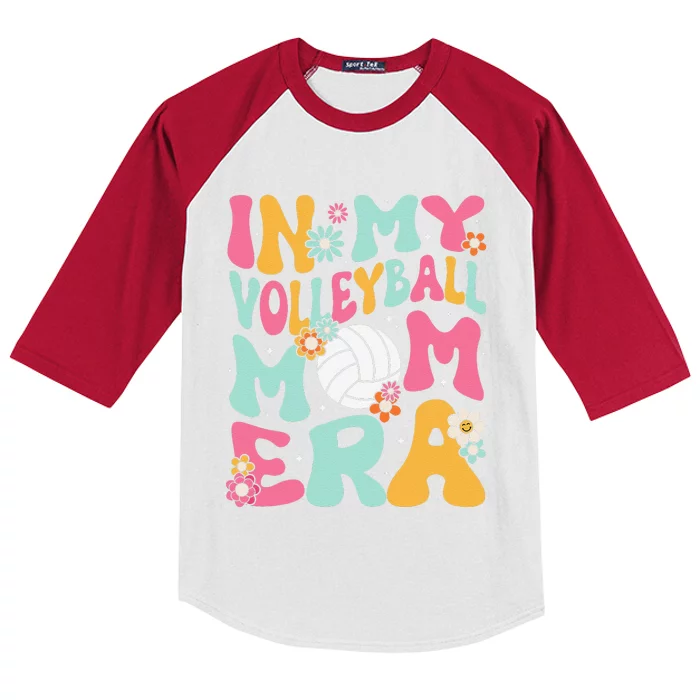 In My Volleyball Mom Era Game Day Cute Retro Volleyball Mama Kids Colorblock Raglan Jersey