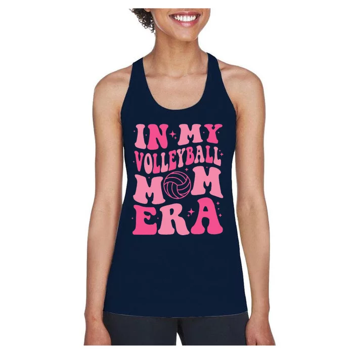 In My Volleyball Mom Era Mama Mothers Day Groovy (On Back) Women's Racerback Tank