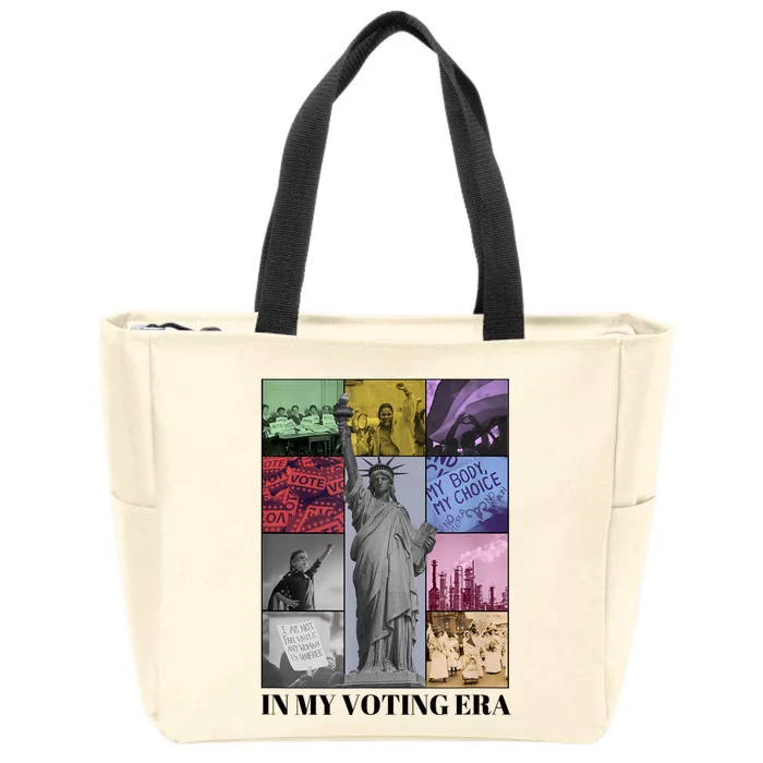 In My Voting Era Presidential Election 2024 Harris Walz Zip Tote Bag