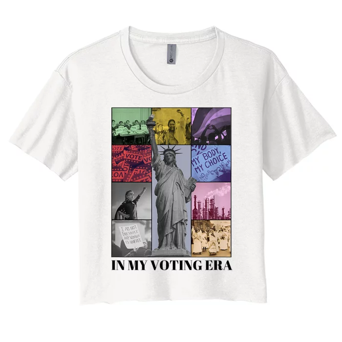 In My Voting Era Presidential Election 2024 Harris Walz Women's Crop Top Tee