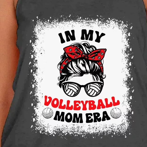 In My Volleyball Mom Era Groovy Ballmom Mama Mothers Women's Knotted Racerback Tank