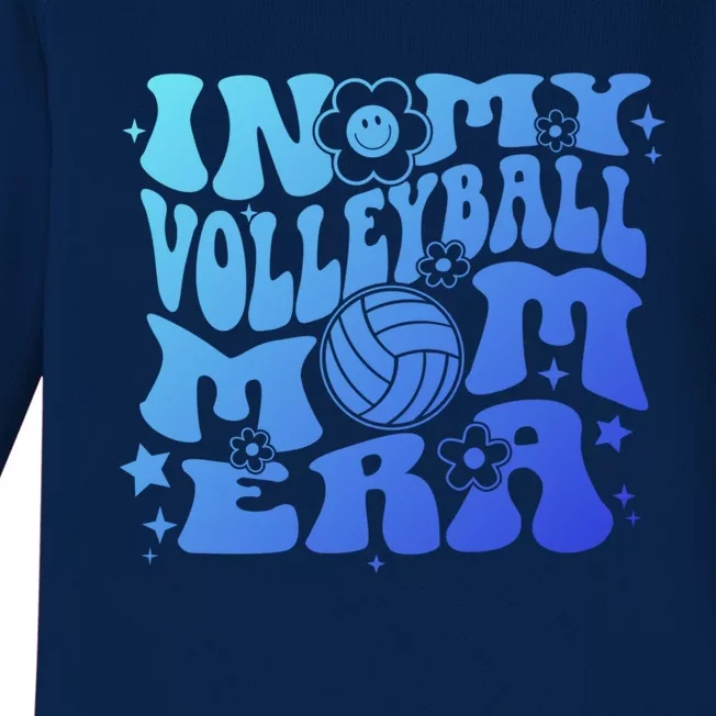 In My Volleyball Mom Era Groovy Sports Parent Volleyball Gift Baby Long Sleeve Bodysuit