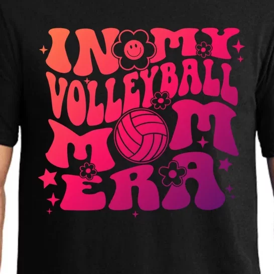 In My Volleyball Mom Era Groovy Sports Parent Volleyball Gift Pajama Set