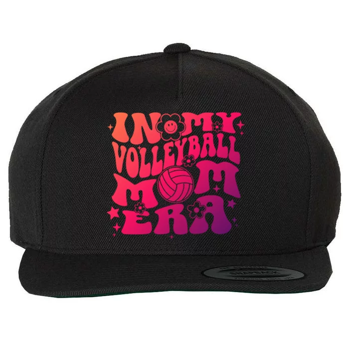 In My Volleyball Mom Era Groovy Sports Parent Volleyball Gift Wool Snapback Cap