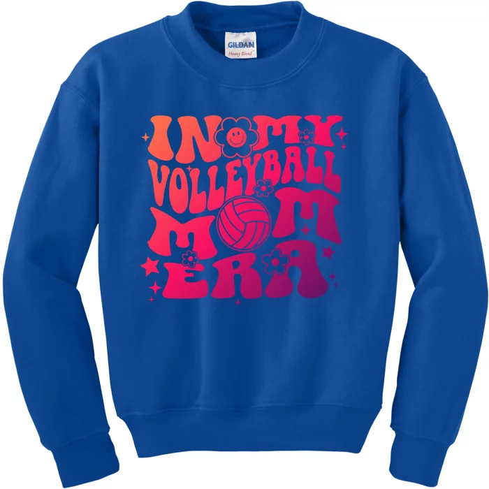 In My Volleyball Mom Era Groovy Sports Parent Volleyball Gift Kids Sweatshirt