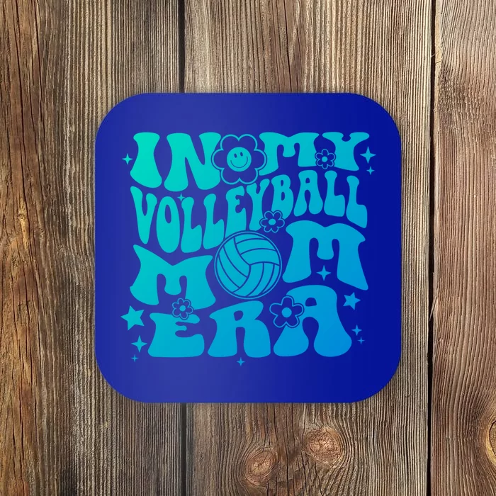 In My Volleyball Mom Era Groovy Sports Parent Volleyball Gift Coaster