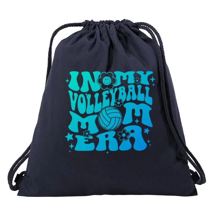 In My Volleyball Mom Era Groovy Sports Parent Volleyball Gift Drawstring Bag