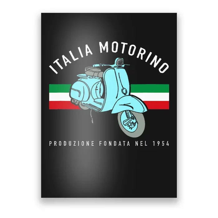 Italia Motorino Vintage Italian Scooter Italian Flag Poster