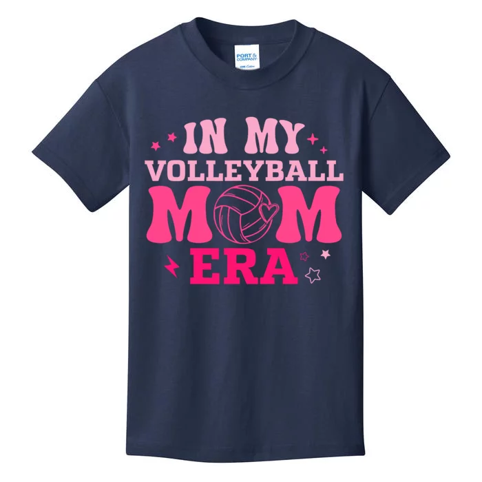 In My Volleyball Mom Era Groovy Volleyball Sport Player Kids T-Shirt