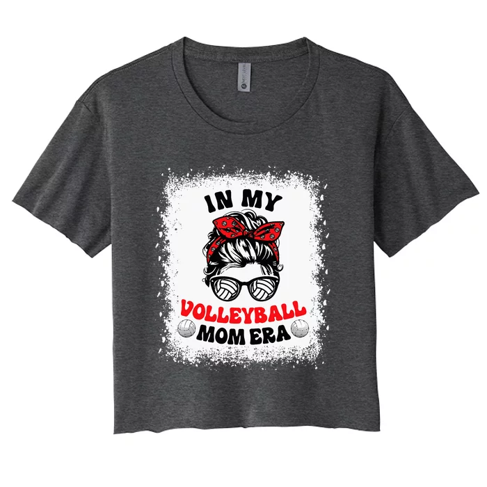 In My Volleyball Mom Era Groovy Ballmom Mama Mothers Women's Crop Top Tee