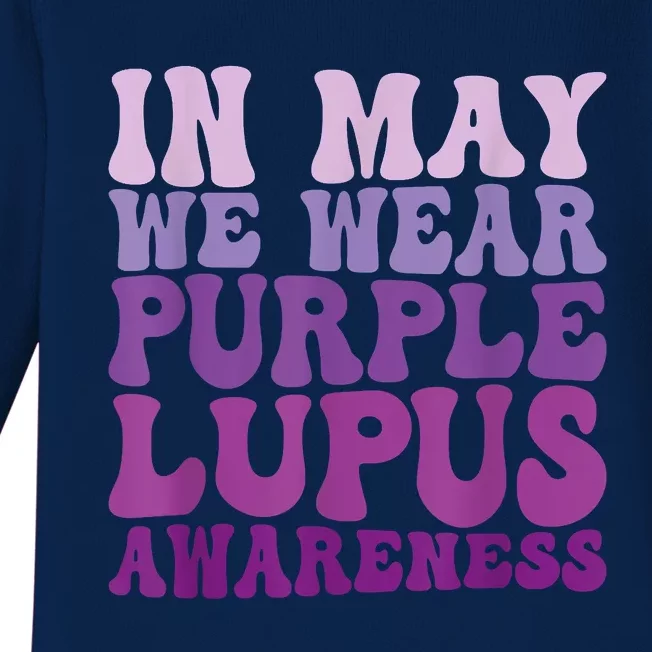 In May We Wear Purple Lupus Awareness Month Groovy Baby Long Sleeve Bodysuit