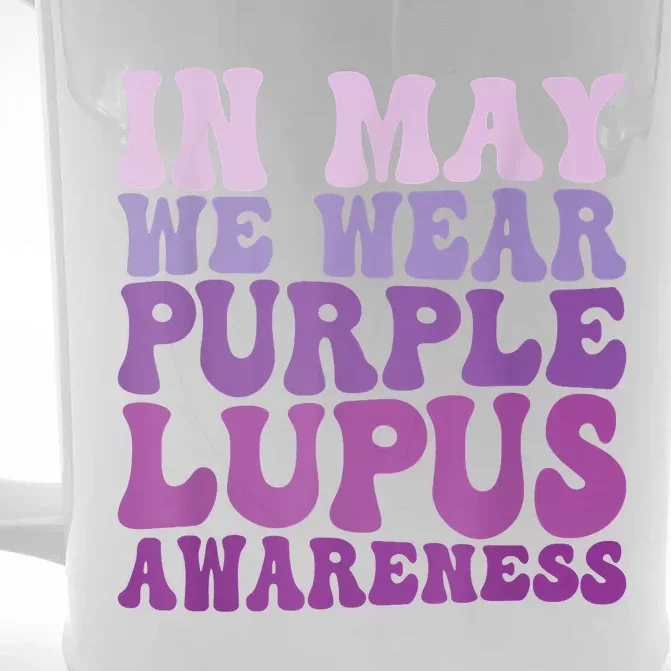 In May We Wear Purple Lupus Awareness Month Groovy Front & Back Beer Stein