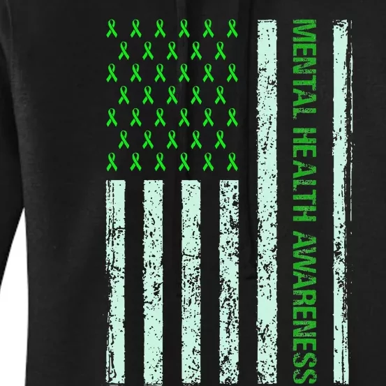 In May We Wear Green Mental Health Awareness Month Women's Pullover Hoodie