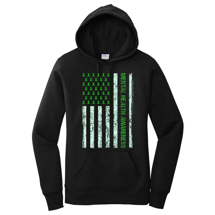 In May We Wear Green Mental Health Awareness Month Women's Pullover Hoodie