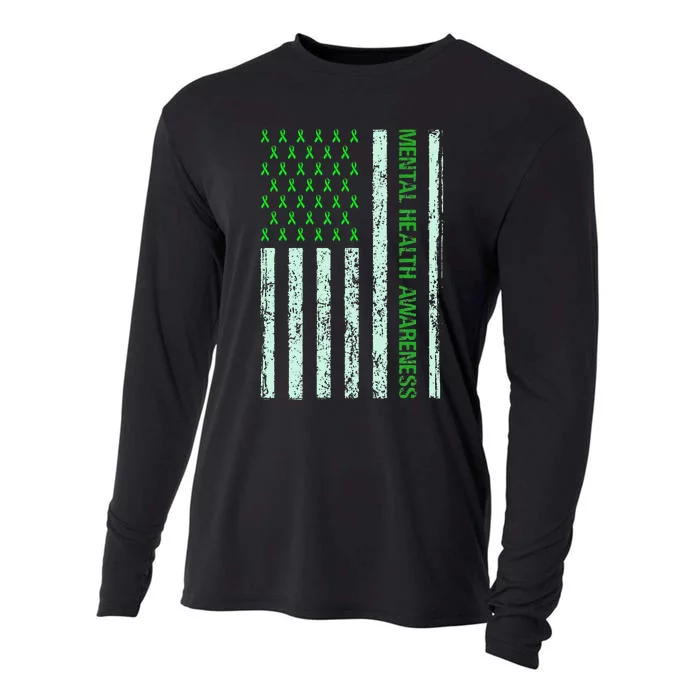 In May We Wear Green Mental Health Awareness Month Cooling Performance Long Sleeve Crew