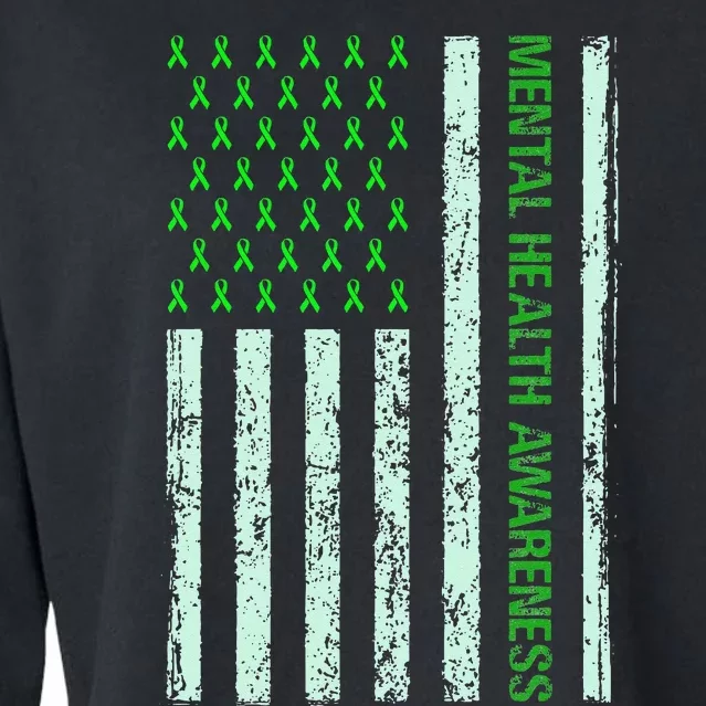 In May We Wear Green Mental Health Awareness Month Cropped Pullover Crew