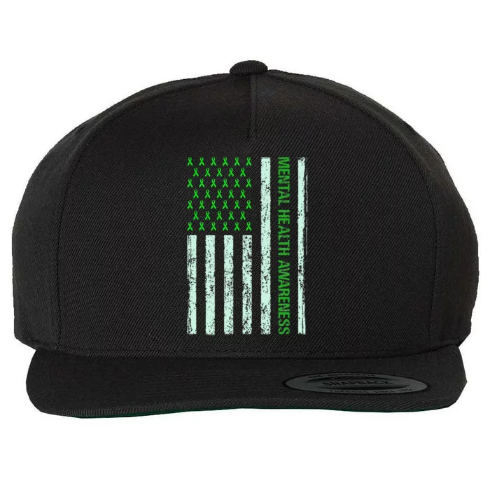 In May We Wear Green Mental Health Awareness Month Wool Snapback Cap