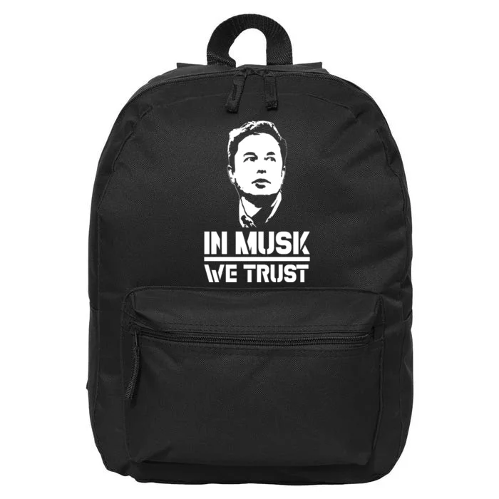 In Musk We Trust Elon Musk 16 in Basic Backpack