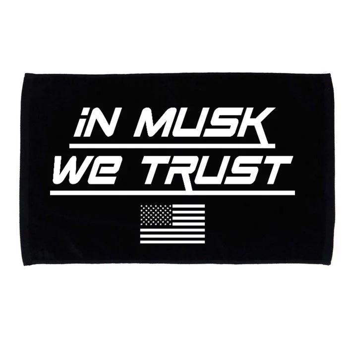 In Musk We Trust USA Flag Elon Funny Microfiber Hand Towel