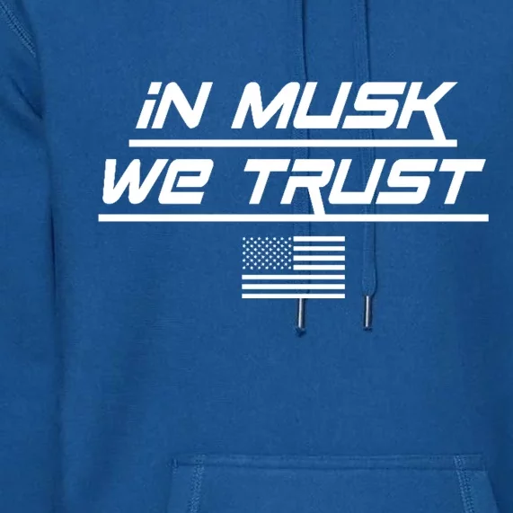 In Musk We Trust USA Flag Elon Funny Premium Hoodie