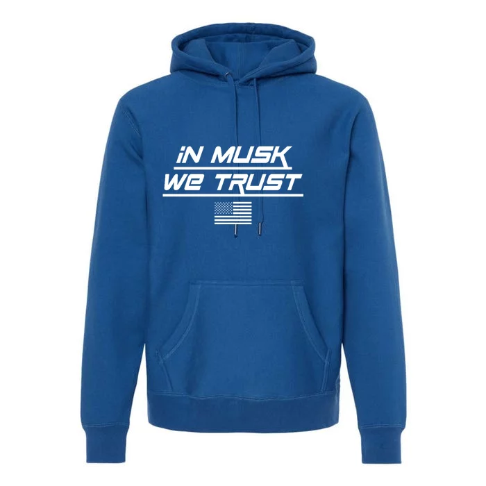 In Musk We Trust USA Flag Elon Funny Premium Hoodie