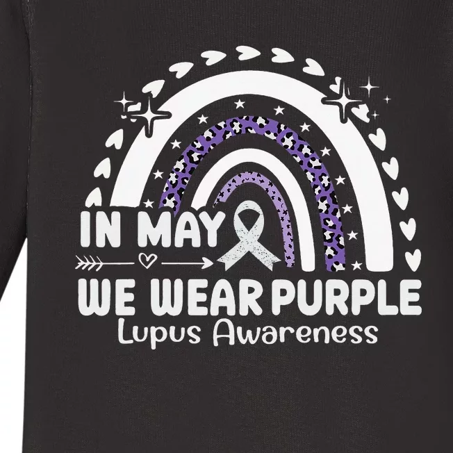 In May We Wear Purple Lupus Awareness Month ribbon Baby Long Sleeve Bodysuit