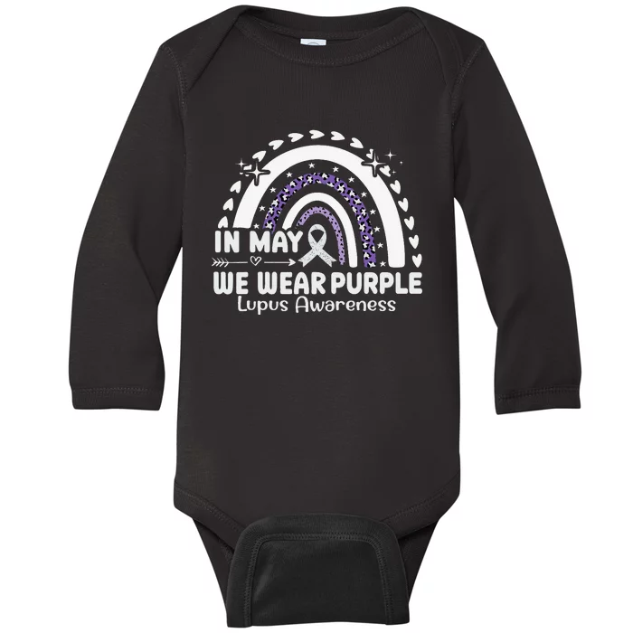 In May We Wear Purple Lupus Awareness Month ribbon Baby Long Sleeve Bodysuit