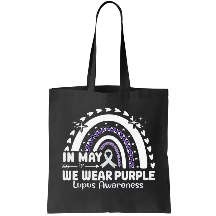 In May We Wear Purple Lupus Awareness Month ribbon Tote Bag