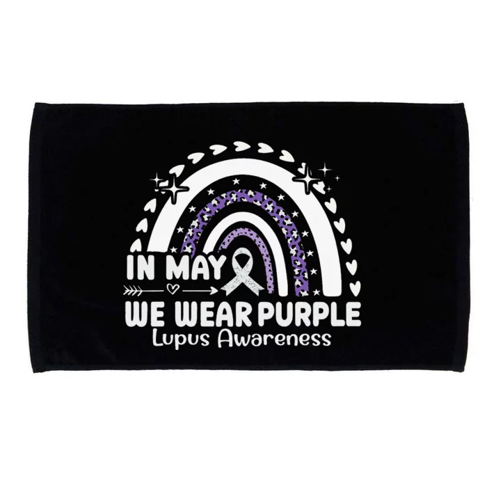 In May We Wear Purple Lupus Awareness Month ribbon Microfiber Hand Towel