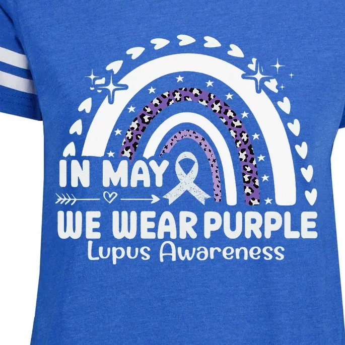 In May We Wear Purple Lupus Awareness Month ribbon Enza Ladies Jersey Football T-Shirt