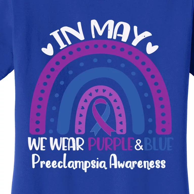 In May We Wear Purple And Blue Preeclampsia Awareness Meaningful Gift Women's T-Shirt