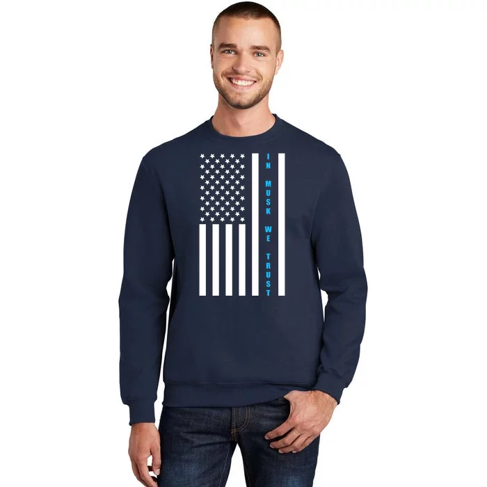 In Musk We Trust USA United States Flag Elon Funny Sweatshirt