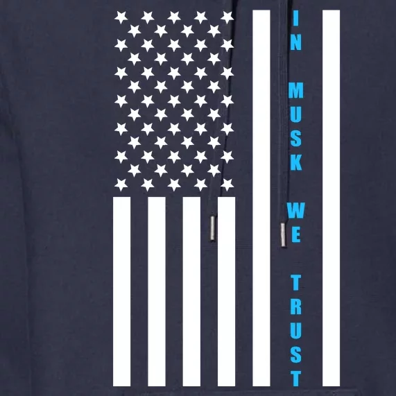 In Musk We Trust USA United States Flag Elon Funny Premium Hoodie