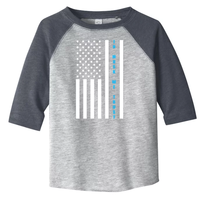 In Musk We Trust USA United States Flag Elon Funny Toddler Fine Jersey T-Shirt