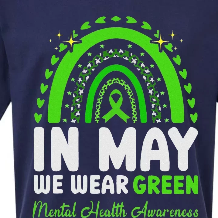 In May We Wear Green Mental Health Awareness Sueded Cloud Jersey T-Shirt