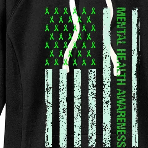 In May We Wear Green Mental Health Awareness Month Women's Fleece Hoodie