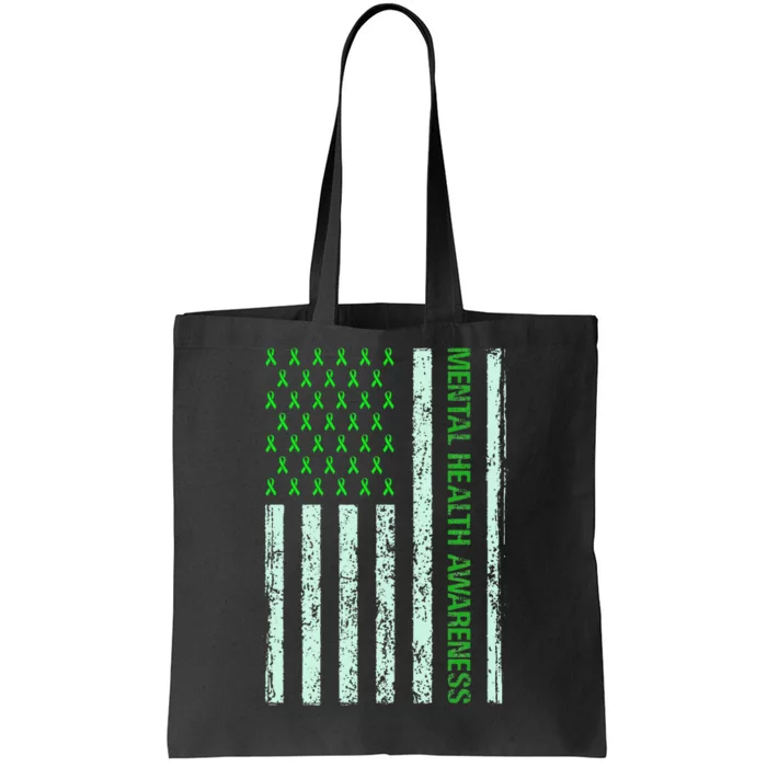 In May We Wear Green Mental Health Awareness Month Tote Bag