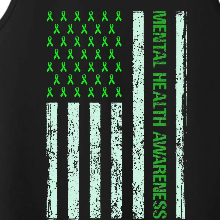 In May We Wear Green Mental Health Awareness Month Performance Tank