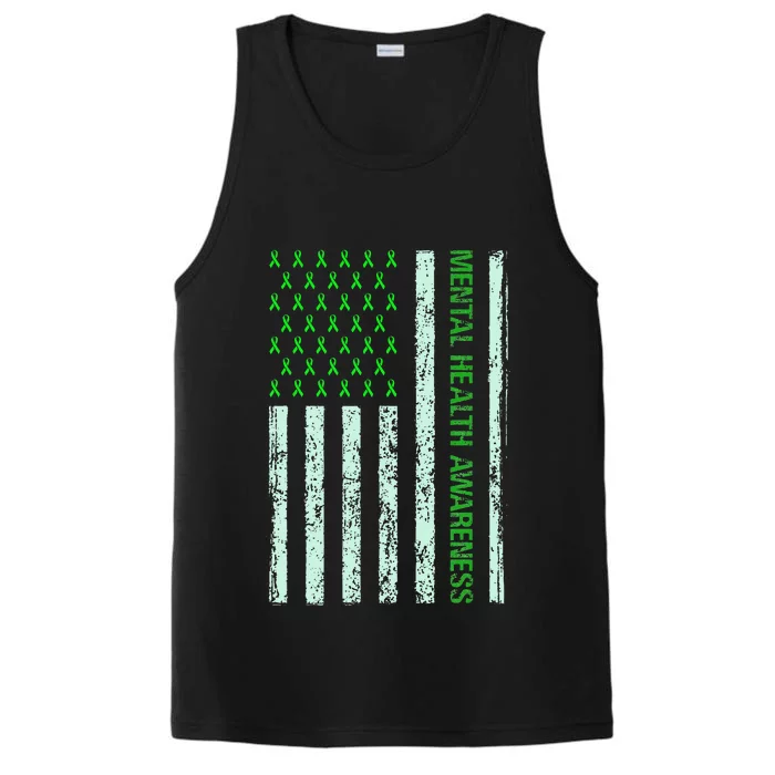 In May We Wear Green Mental Health Awareness Month Performance Tank