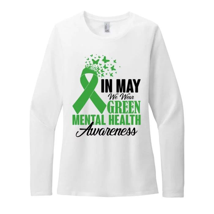 In May We Wear Green Mental Health Awareness Month Warrior Womens CVC Long Sleeve Shirt