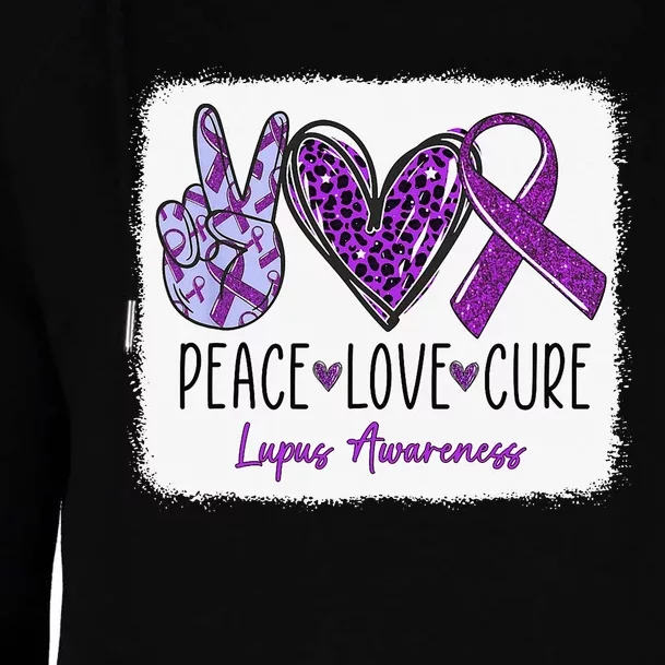 In May We Wear Purple For Lupus Awareness Purple Ribbon Womens Funnel Neck Pullover Hood